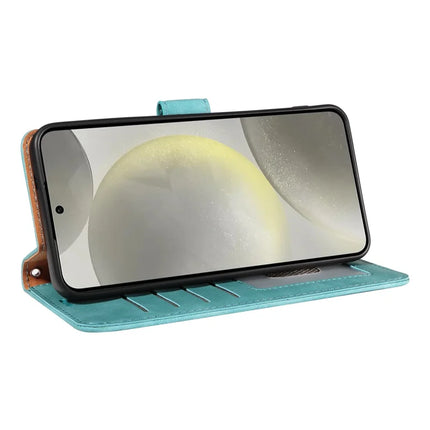For Samsung Galaxy S23 FE Case RFID Blocking Wallet Stand Leather Flip Phone Cover with Slim Strap