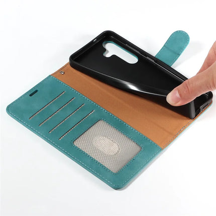 For Samsung Galaxy S23 FE Case RFID Blocking Wallet Stand Leather Flip Phone Cover with Slim Strap