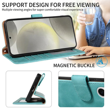 For Samsung Galaxy S23 FE Case RFID Blocking Wallet Stand Leather Flip Phone Cover with Slim Strap
