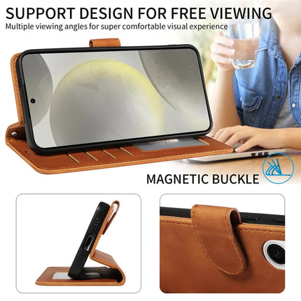 For Samsung Galaxy S23 FE Case RFID Blocking Wallet Stand Leather Flip Phone Cover with Slim Strap