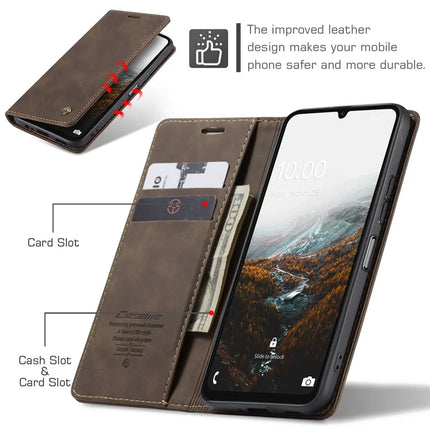 For Samsung Galaxy A06 Case CASEME 013 Series Card Holder Stand Leather Phone Cover
