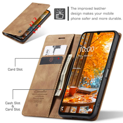 For Samsung Galaxy A06 Case CASEME 013 Series Card Holder Stand Leather Phone Cover