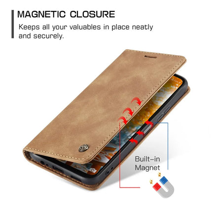 For Samsung Galaxy A06 Case CASEME 013 Series Card Holder Stand Leather Phone Cover