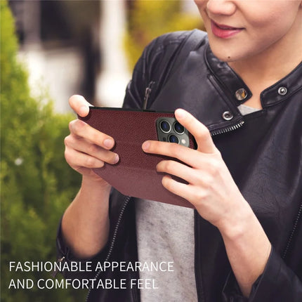 For iPhone 13 Pro Max Case RFID Blocking Strong Magnetic Leather Wallet Phone Cover