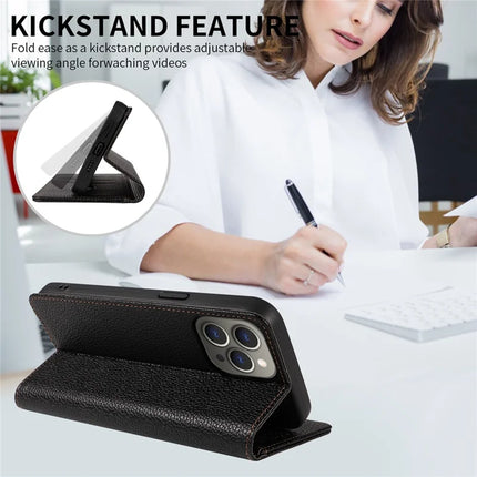 For iPhone 13 Pro Max Case RFID Blocking Strong Magnetic Leather Wallet Phone Cover
