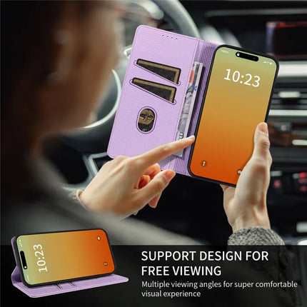 For iPhone 13 Pro Max Case RFID Blocking Strong Magnetic Leather Wallet Phone Cover