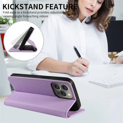 For iPhone 13 Pro Max Case RFID Blocking Strong Magnetic Leather Wallet Phone Cover
