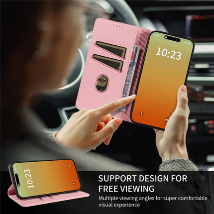 For iPhone 13 Pro Max Case RFID Blocking Strong Magnetic Leather Wallet Phone Cover