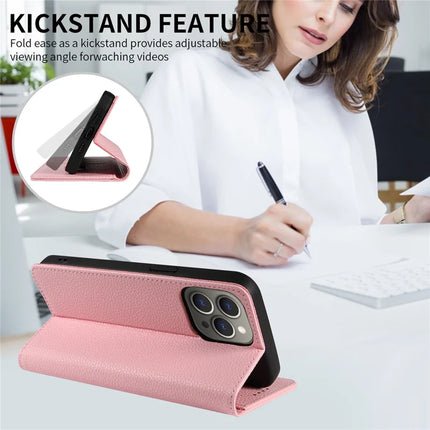 For iPhone 13 Pro Max Case RFID Blocking Strong Magnetic Leather Wallet Phone Cover