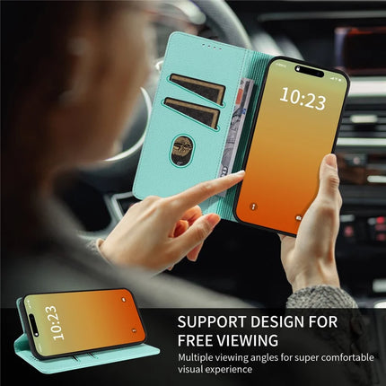 For iPhone 13 Pro Max Case RFID Blocking Strong Magnetic Leather Wallet Phone Cover