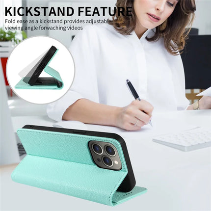 For iPhone 13 Pro Max Case RFID Blocking Strong Magnetic Leather Wallet Phone Cover