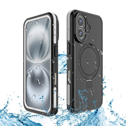 REDPEPPER IP68 Waterproof Case For iPhone 16 Phone Back Cover Kickstand Compatible with MagSafe