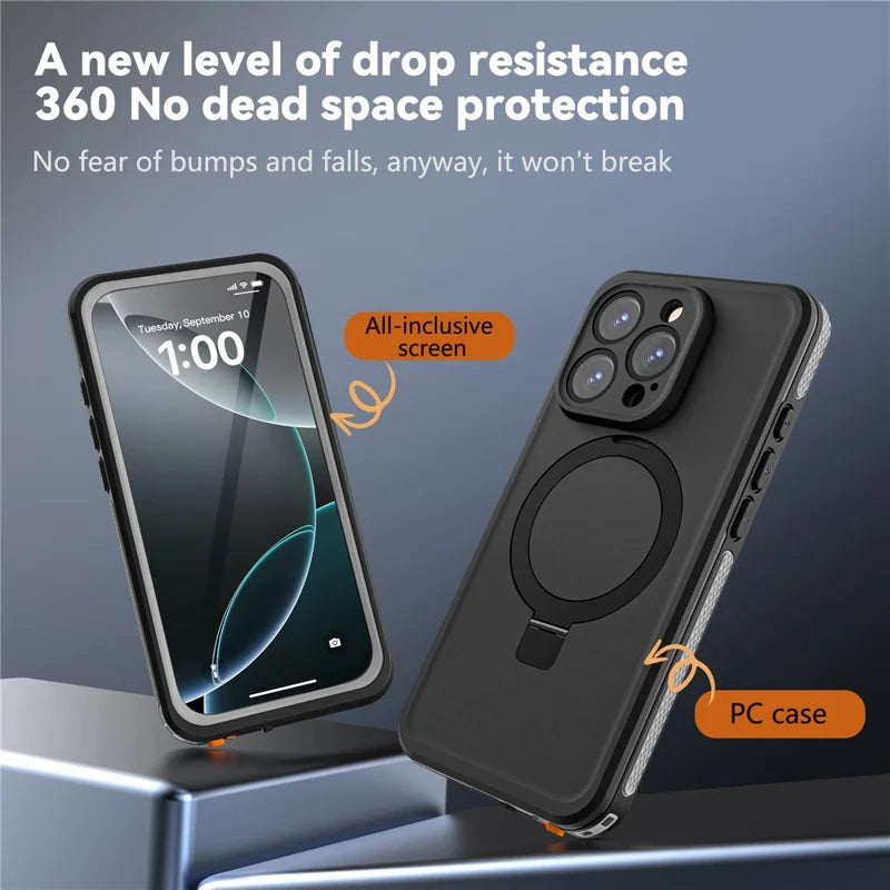 ShopCaseCart Premium Kickstand iPhone 16 Pro Phone Back Guard Kickstand Compatible with MagSafe