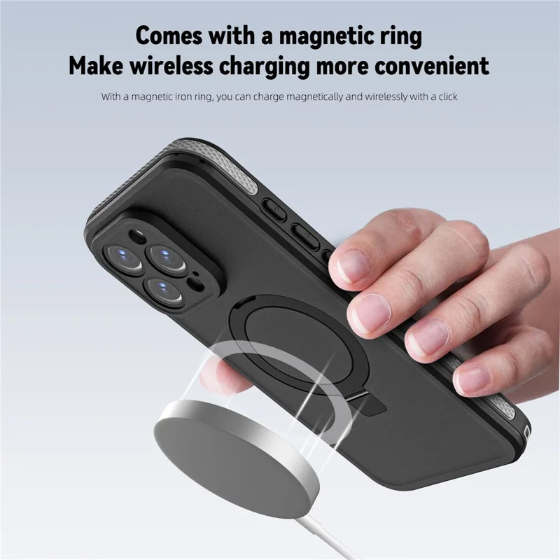 ShopCaseCart Premium Kickstand iPhone 16 Pro Phone Back Guard Kickstand Compatible with MagSafe