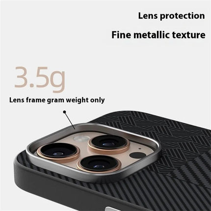 ABEEL For iPhone 16 Pro Max Case PC + TPU + Aluminum Alloy + PU Leather Phone Cover Compatible with MagSafe