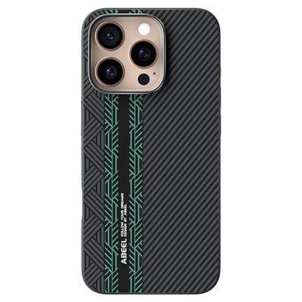 ABEEL For iPhone 16 Pro Case PC + TPU + Aluminum Alloy + PU Leather Phone Cover Compatible with MagSafe - Texture 2