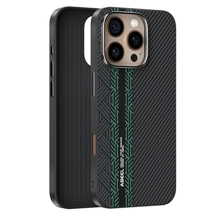 ABEEL For iPhone 16 Pro Case PC + TPU + Aluminum Alloy + PU Leather Phone Cover Compatible with MagSafe