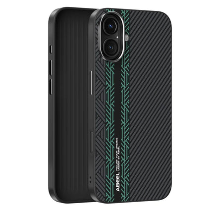 ABEEL For iPhone 16 Case PC + TPU + Aluminum Alloy + PU Leather Phone Cover Compatible with MagSafe