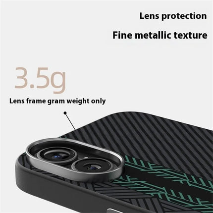 ABEEL For iPhone 16 Case PC + TPU + Aluminum Alloy + PU Leather Phone Cover Compatible with MagSafe