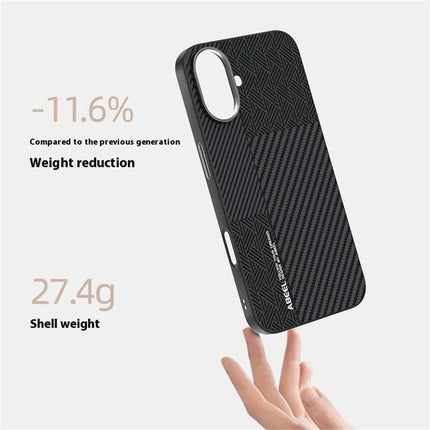 ABEEL For iPhone 16 Case PC + TPU + Aluminum Alloy + PU Leather Phone Cover Compatible with MagSafe
