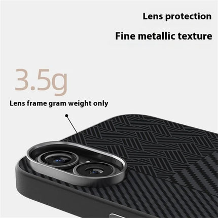 ABEEL For iPhone 16 Case PC + TPU + Aluminum Alloy + PU Leather Phone Cover Compatible with MagSafe