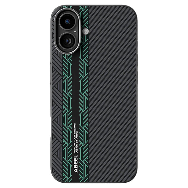 ABEEL For iPhone 16 Plus Case PC + TPU + Aluminum Alloy + PU Leather Phone Cover Compatible with MagSafe - Texture 2