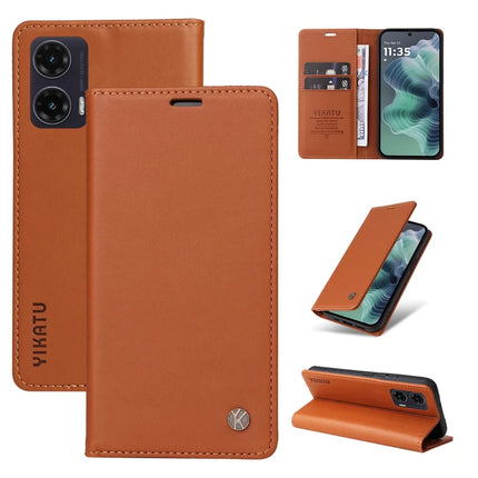 YIKATU YK-001 For Motorola Moto G35 5G Case Stand Leather Phone Cover Strong Magnetic Closure