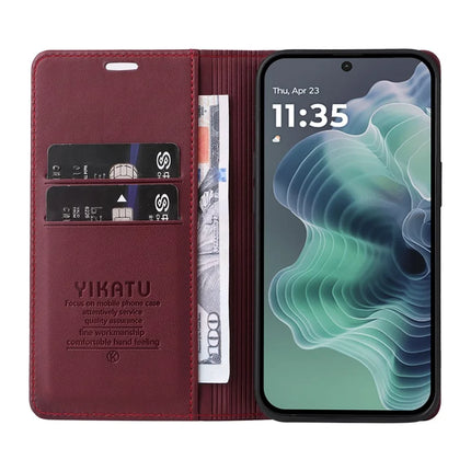 YIKATU YK-001 For Motorola Moto G35 5G Case Stand Leather Phone Cover Strong Magnetic Closure