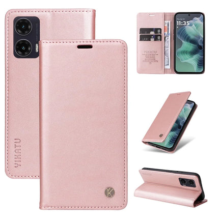 YIKATU YK-001 For Motorola Moto G35 5G Case Stand Leather Phone Cover Strong Magnetic Closure