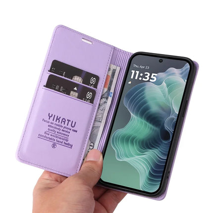 YIKATU YK-001 For Motorola Moto G35 5G Case Stand Leather Phone Cover Strong Magnetic Closure