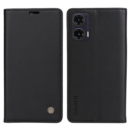 YIKATU YK-001 For Motorola Moto G35 5G Case Stand Leather Phone Cover Strong Magnetic Closure - Black