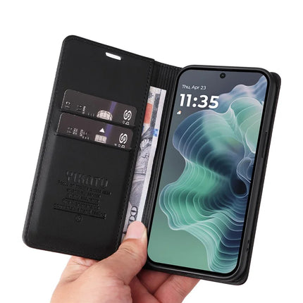 YIKATU YK-001 For Motorola Moto G35 5G Case Stand Leather Phone Cover Strong Magnetic Closure