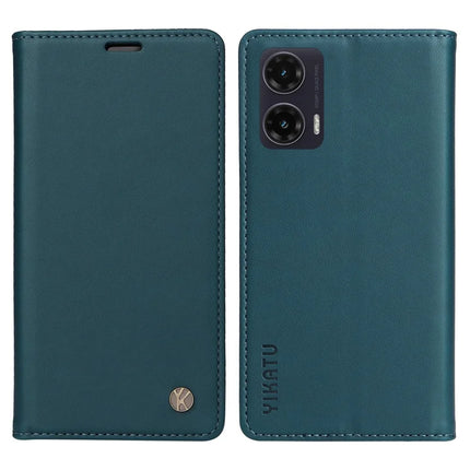 YIKATU YK-001 For Motorola Moto G35 5G Case Stand Leather Phone Cover Strong Magnetic Closure - Green