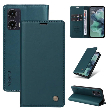 YIKATU YK-001 For Motorola Moto G35 5G Case Stand Leather Phone Cover Strong Magnetic Closure