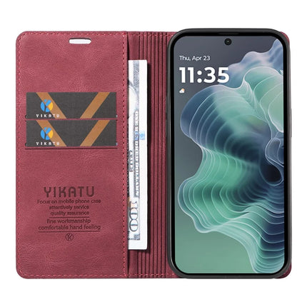 YIKATU YK-004 For Motorola Moto G35 5G Case Leather Skin-Touch Phone Cover Magnetic Auto-Absorbed