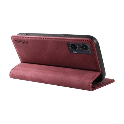 YIKATU YK-004 For Motorola Moto G35 5G Case Leather Skin-Touch Phone Cover Magnetic Auto-Absorbed