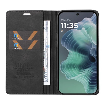 YIKATU YK-004 For Motorola Moto G35 5G Case Leather Skin-Touch Phone Cover Magnetic Auto-Absorbed