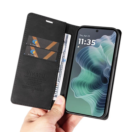 YIKATU YK-004 For Motorola Moto G35 5G Case Leather Skin-Touch Phone Cover Magnetic Auto-Absorbed