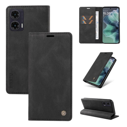 YIKATU YK-004 For Motorola Moto G35 5G Case Leather Skin-Touch Phone Cover Magnetic Auto-Absorbed