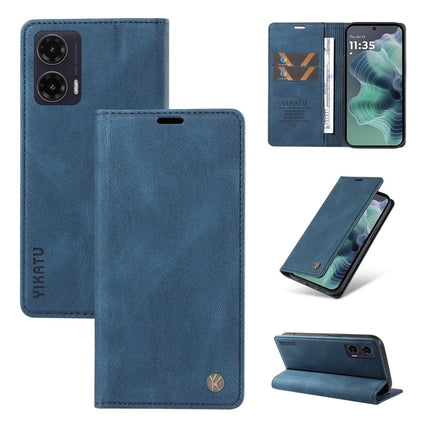 YIKATU YK-004 For Motorola Moto G35 5G Case Leather Skin-Touch Phone Cover Magnetic Auto-Absorbed