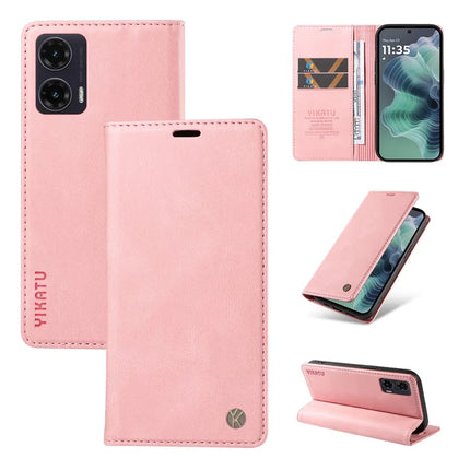 YIKATU YK-004 For Motorola Moto G35 5G Case Leather Skin-Touch Phone Cover Magnetic Auto-Absorbed