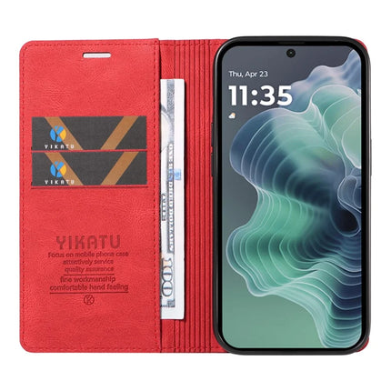 YIKATU YK-004 For Motorola Moto G35 5G Case Leather Skin-Touch Phone Cover Magnetic Auto-Absorbed