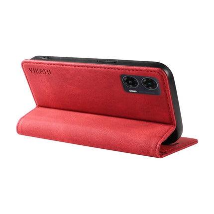 YIKATU YK-004 For Motorola Moto G35 5G Case Leather Skin-Touch Phone Cover Magnetic Auto-Absorbed