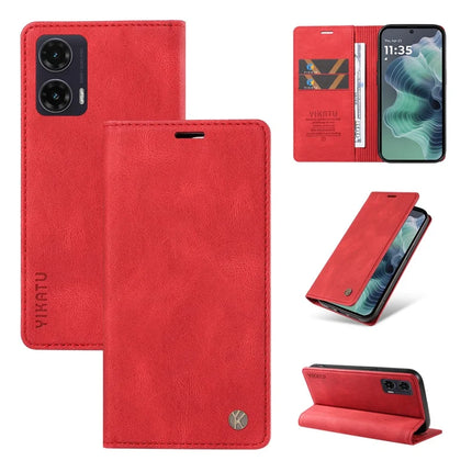 YIKATU YK-004 For Motorola Moto G35 5G Case Leather Skin-Touch Phone Cover Magnetic Auto-Absorbed
