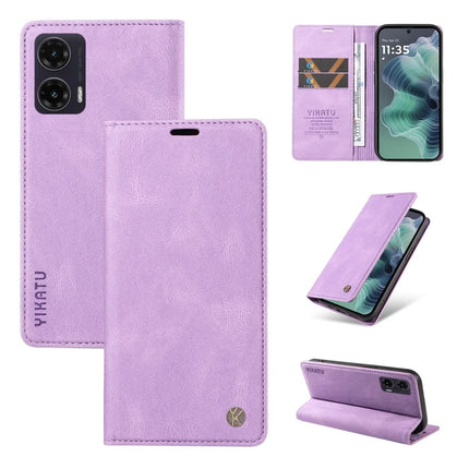 YIKATU YK-004 For Motorola Moto G35 5G Case Leather Skin-Touch Phone Cover Magnetic Auto-Absorbed