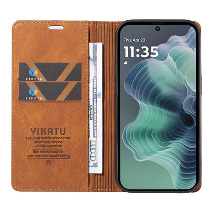 YIKATU YK-004 For Motorola Moto G35 5G Case Leather Skin-Touch Phone Cover Magnetic Auto-Absorbed