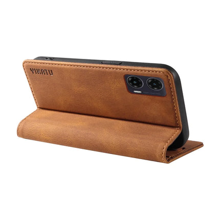 YIKATU YK-004 For Motorola Moto G35 5G Case Leather Skin-Touch Phone Cover Magnetic Auto-Absorbed