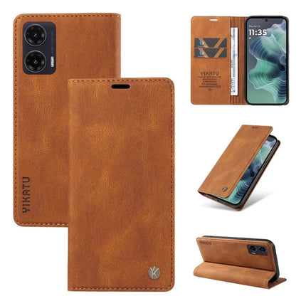 YIKATU YK-004 For Motorola Moto G35 5G Case Leather Skin-Touch Phone Cover Magnetic Auto-Absorbed