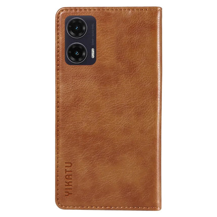 YIKATU YK-006 For Motorola Moto G35 5G Case Card Slots Magnetic Closure Leather Phone Cover Litchi Texture