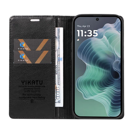 YIKATU YK-006 For Motorola Moto G35 5G Case Card Slots Magnetic Closure Leather Phone Cover Litchi Texture